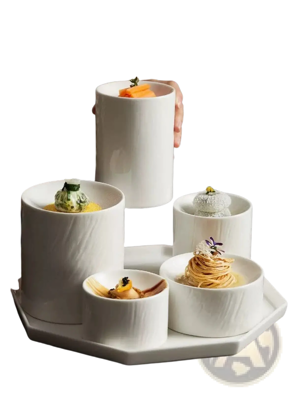 Ceramic Appetizer Bowl Set with Matte Textured Finish
