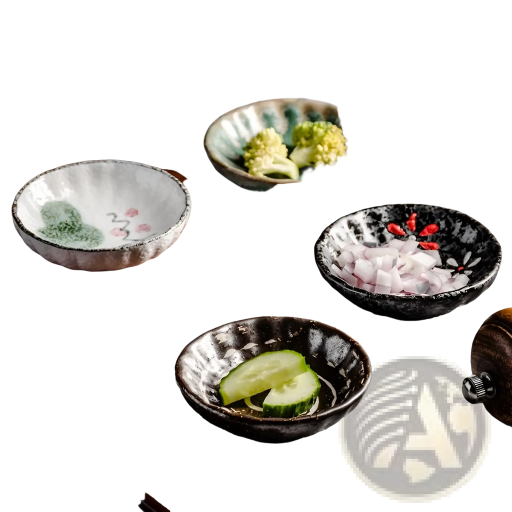Ceramic Condiment Bowls Hand Painted Snack Dishes