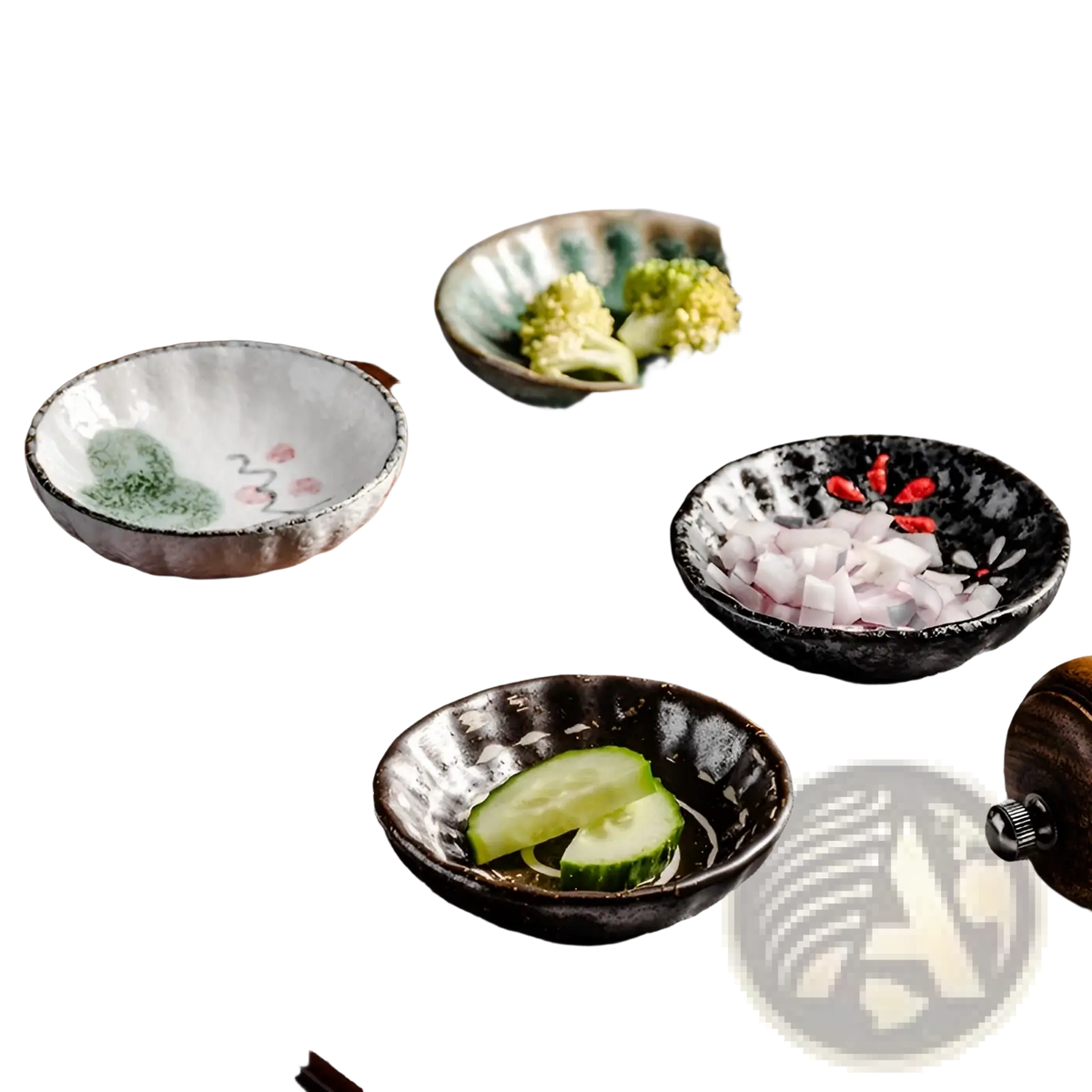 Ceramic Condiment Bowls Hand Painted Snack Dishes