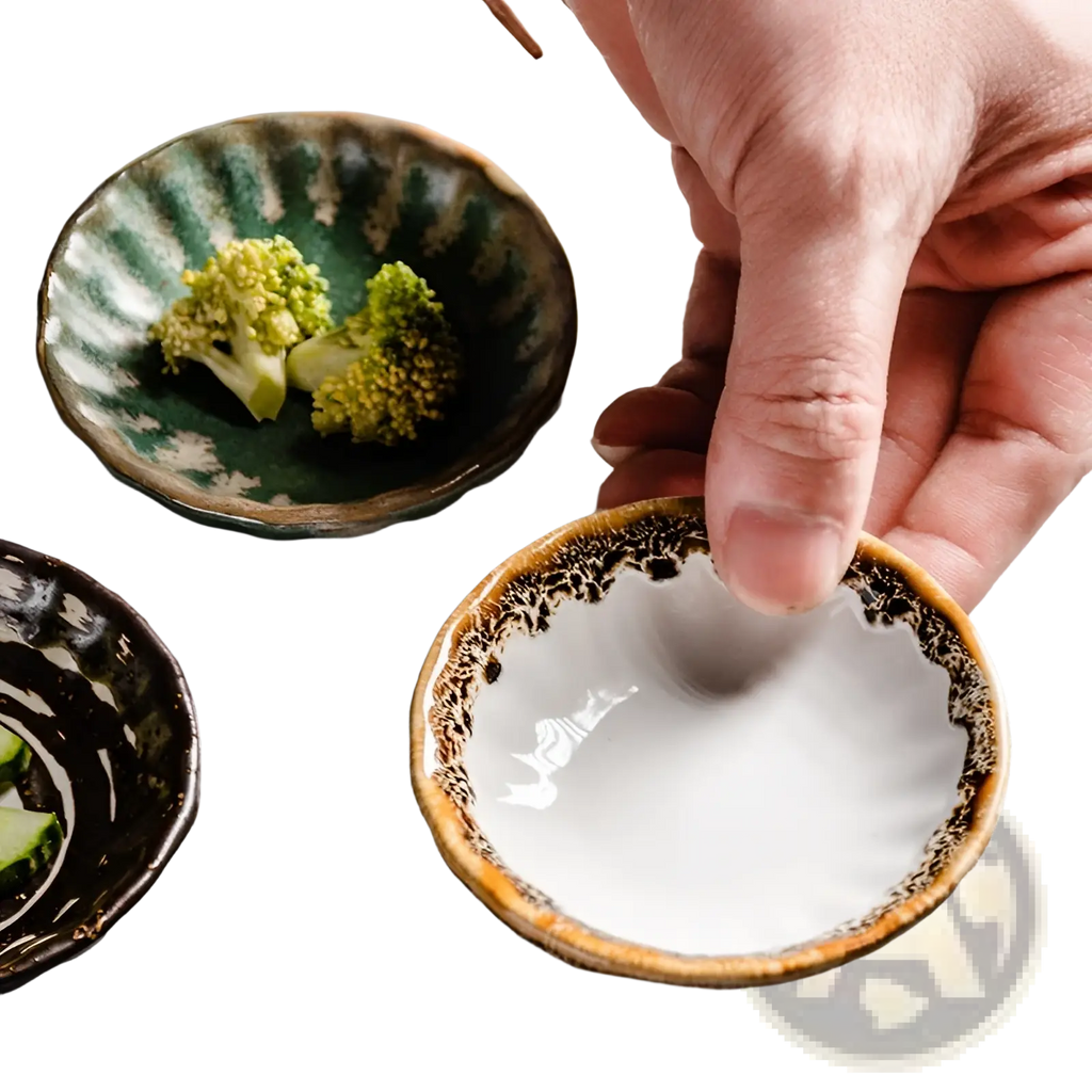 Ceramic Condiment Bowls Hand Painted Snack Dishes