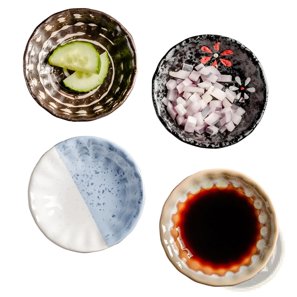 Ceramic Condiment Bowls Hand Painted Snack Dishes