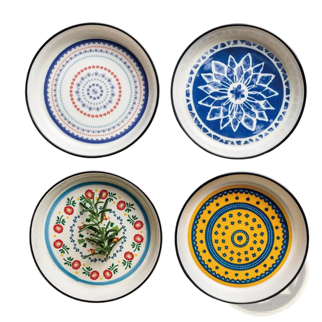 Ceramic Floral Bone China Round Serving Plate