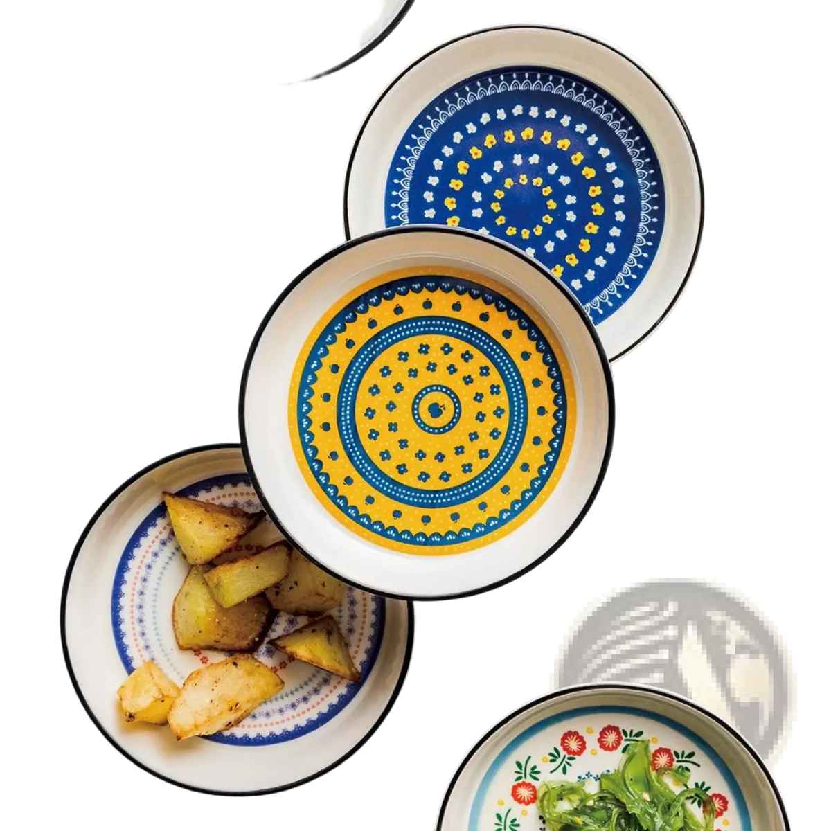 Ceramic Floral Bone China Round Serving Plate