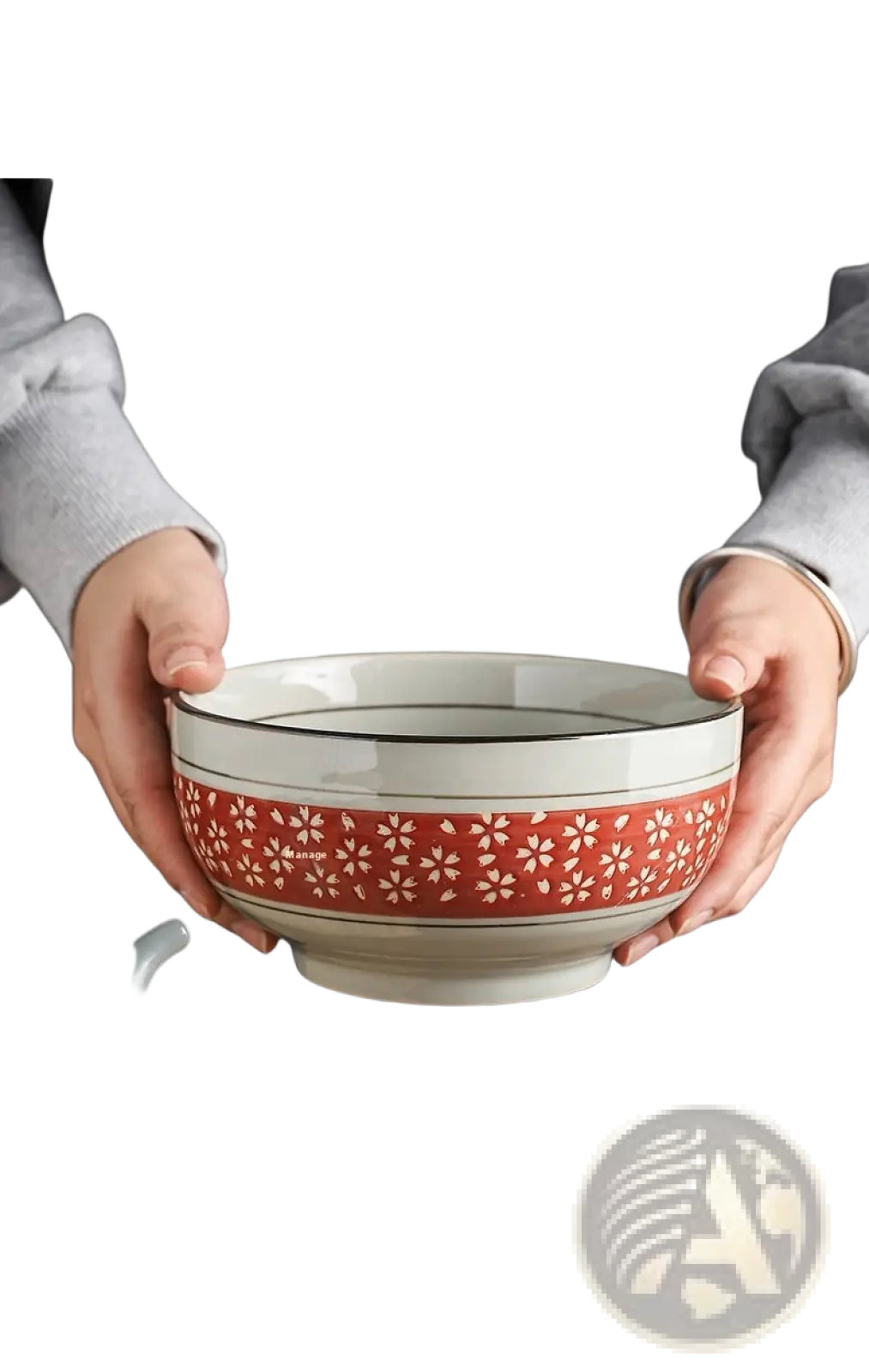 Ceramic Noodle Bowl 7 Inch Cherry Blossom Soup Bowl