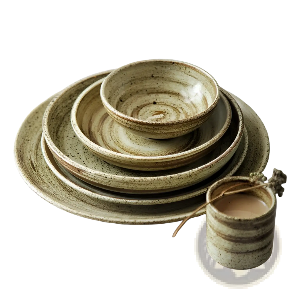 Ceramic Rustic Speckled Stoneware Tableware Set