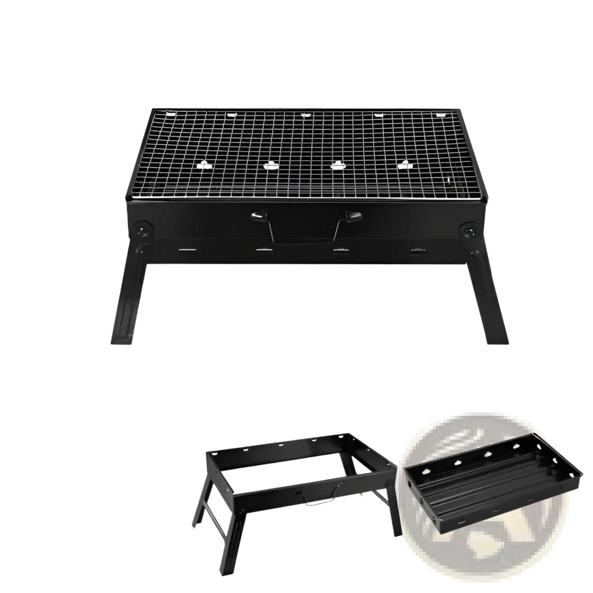 Charcoal Grill Foldable Portable Smoker with Tray