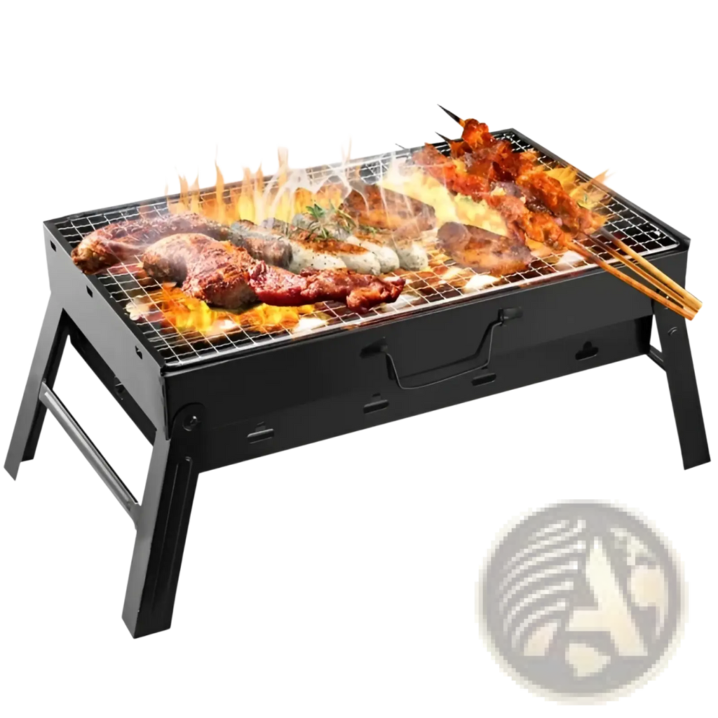 Charcoal Grill Foldable Portable Smoker with Tray