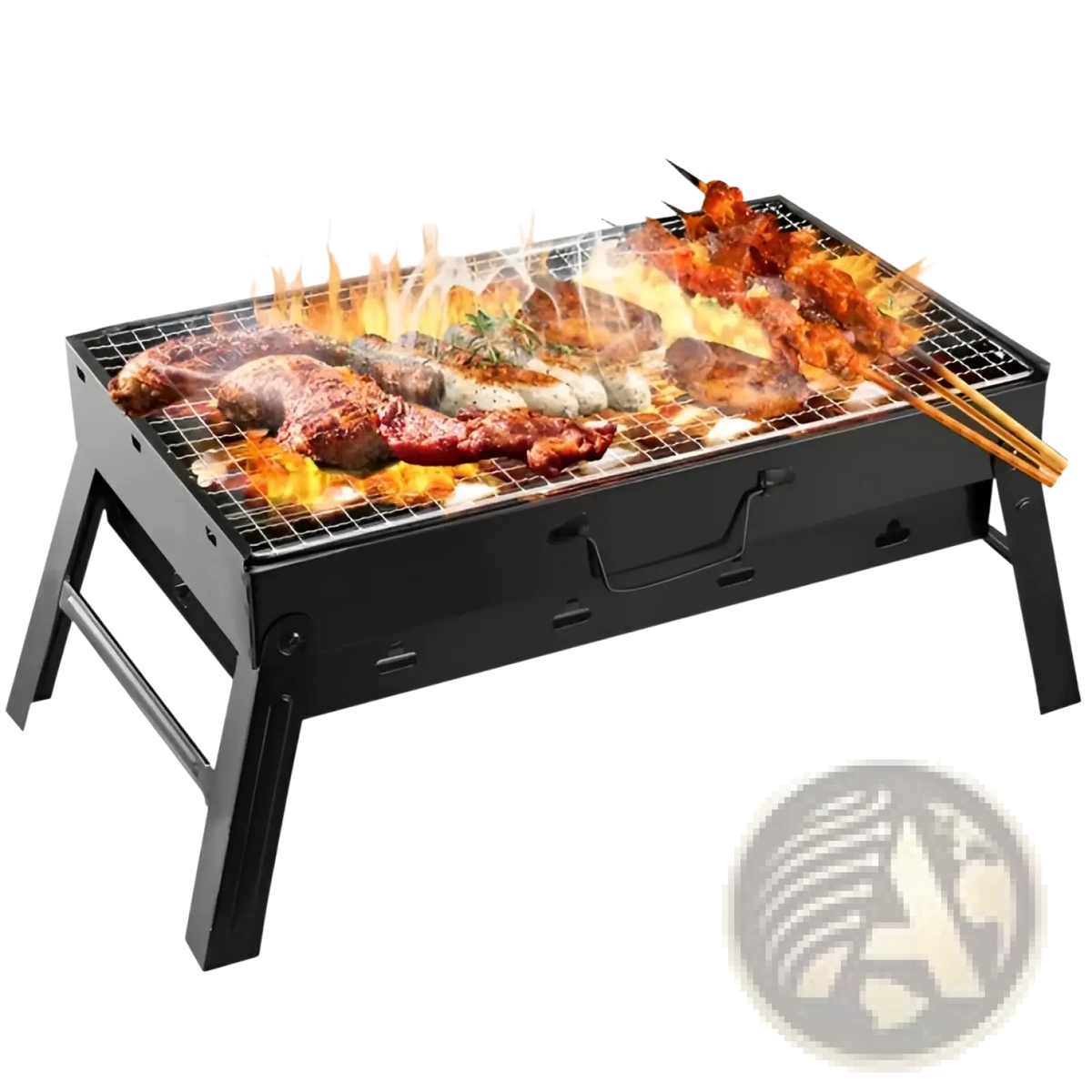 Charcoal Grill Foldable Portable Smoker with Tray