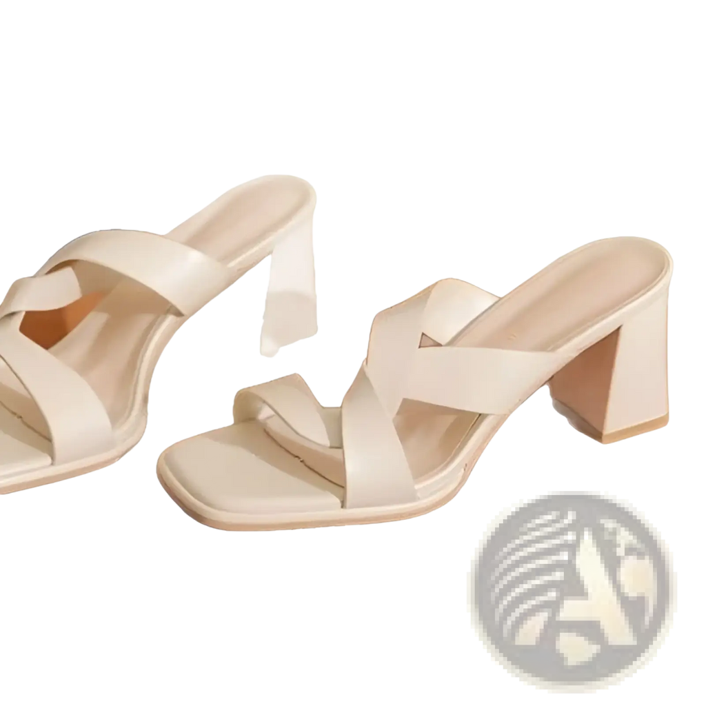 Chunky Heel Open Toe Crisscross Strap Sandals