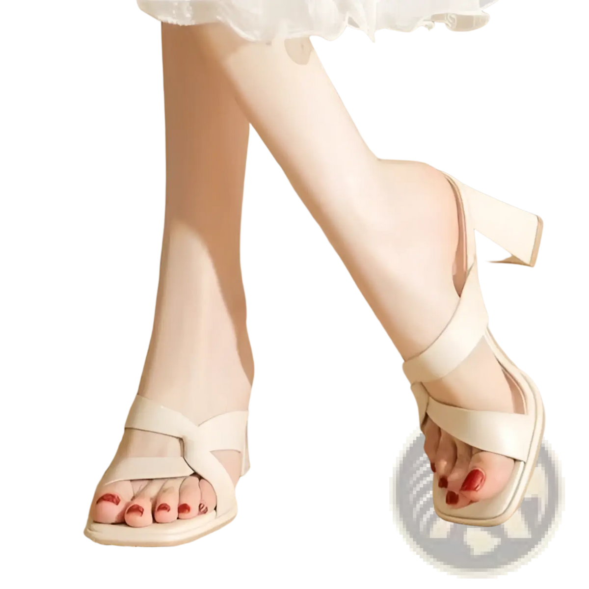 Chunky Heel Open Toe Crisscross Strap Sandals