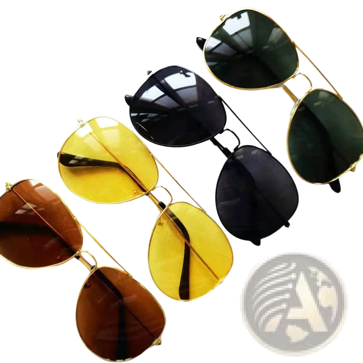 Classic Gold Rimmed Aviator Uv Protection Sunglasses