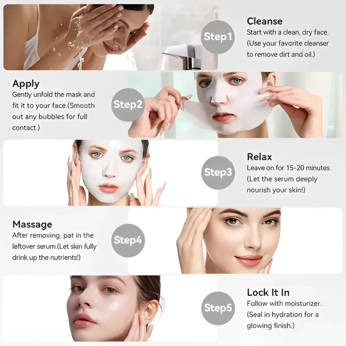 Collagen Deep Hydrating Face Masks for Firmness and Elasticity