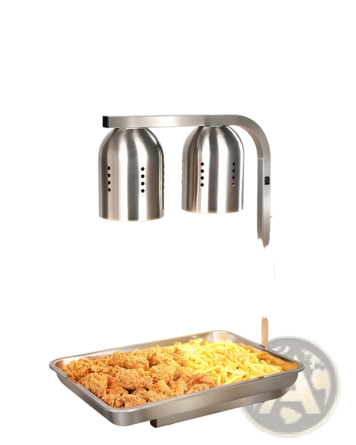 Commercial Food Heat Lamp Dual Head Stainless Steel