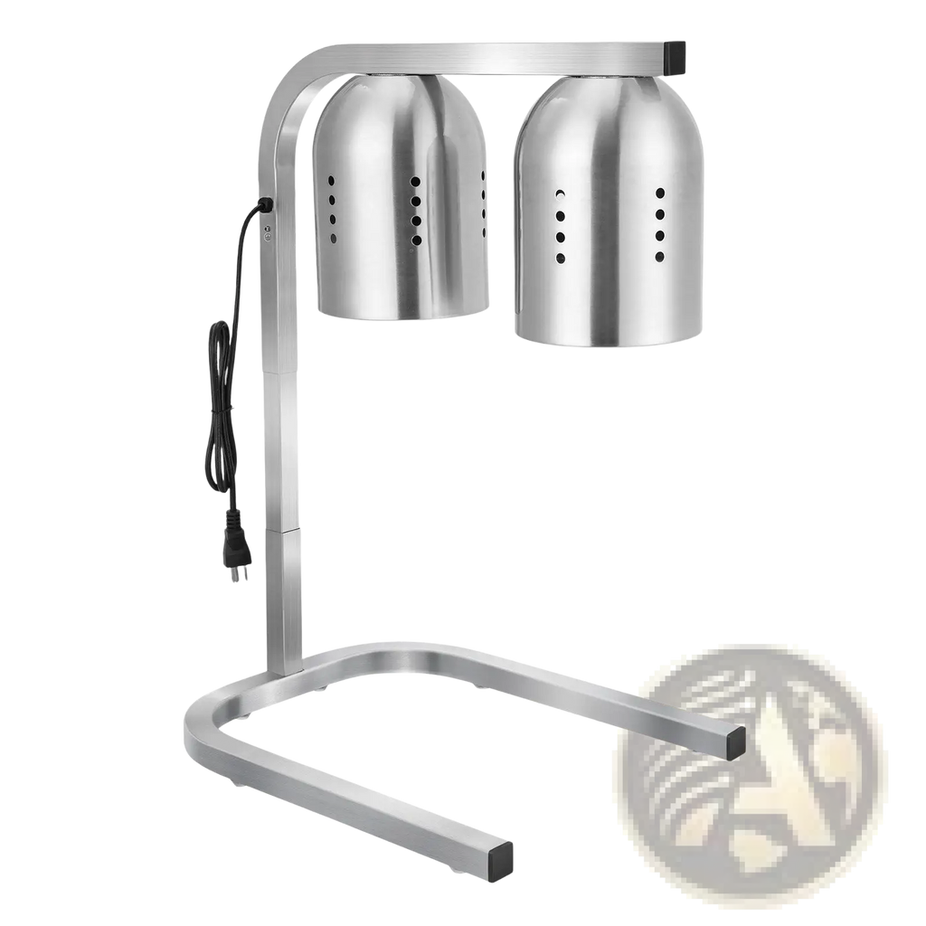Commercial Food Heat Lamp Dual Head Stainless Steel