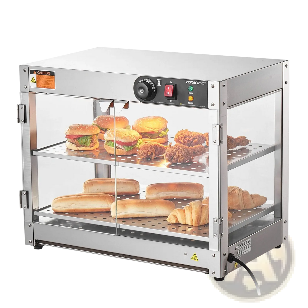 Commercial Food Warmer 2 Tier Countertop Pizza Display
