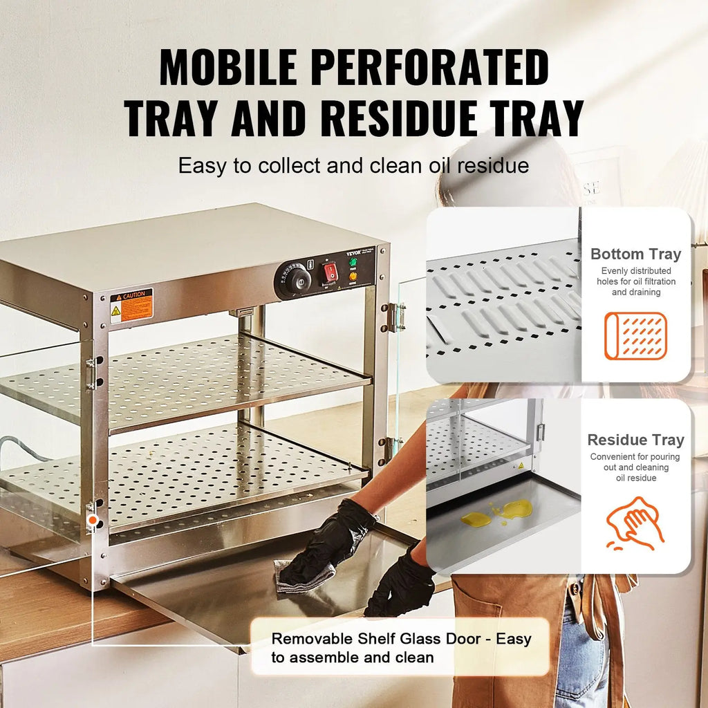 Commercial Food Warmer 2 Tier Countertop Pizza Display