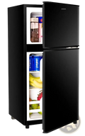 Compact Refrigerator 2 Door Mini Fridge with Glass Doors