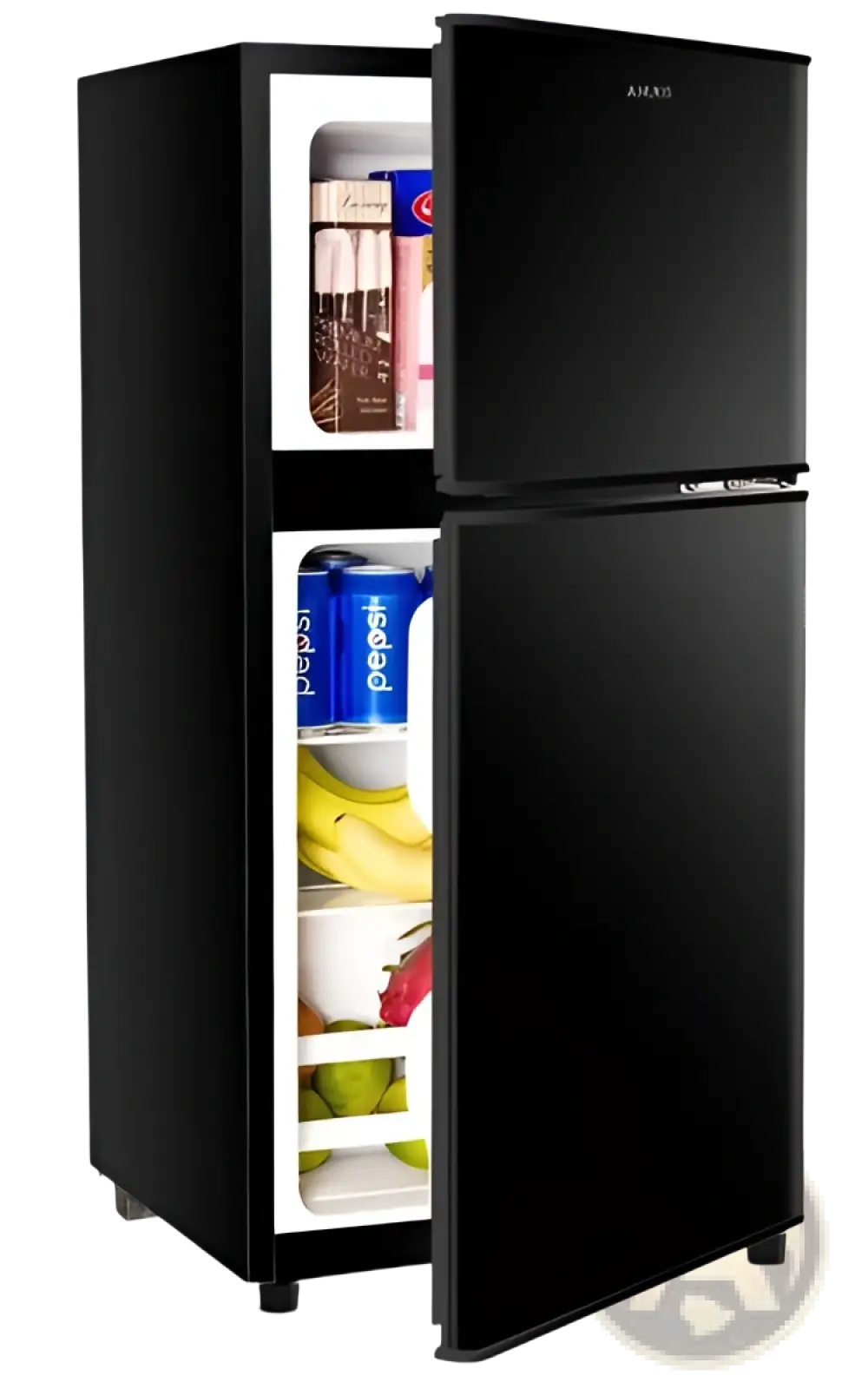 Compact Refrigerator 2 Door Mini Fridge with Glass Doors