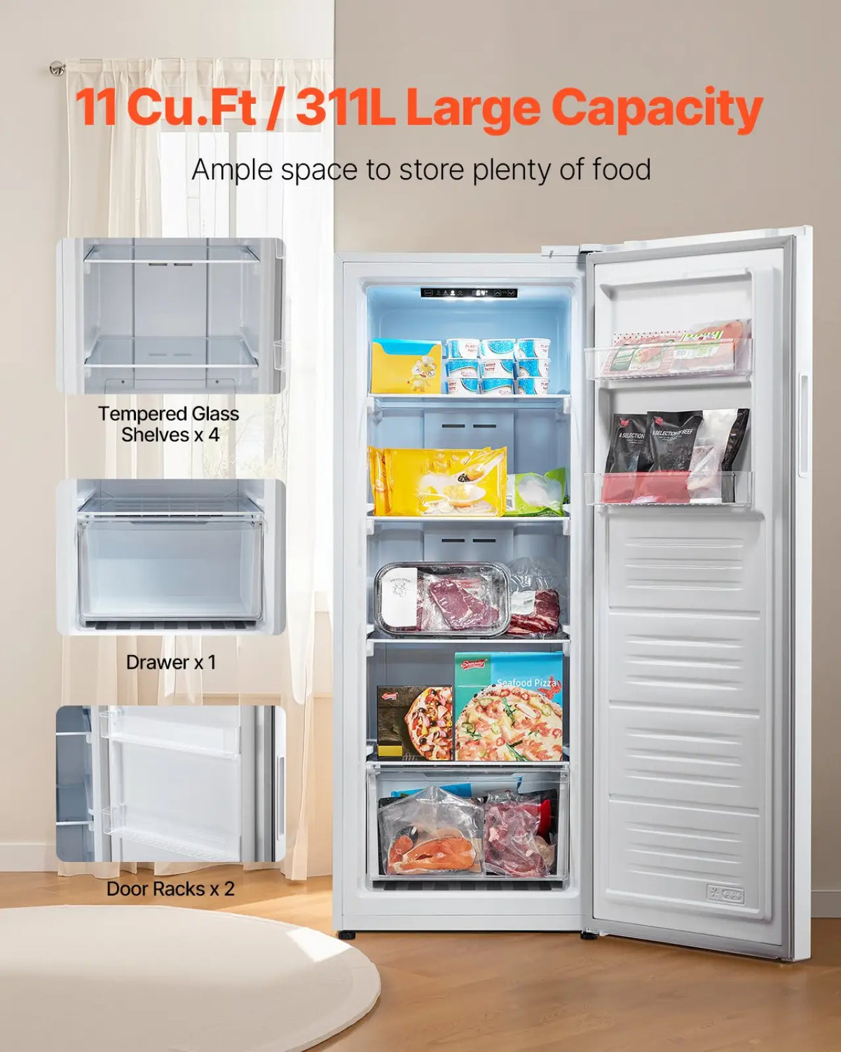 Convertible Freezer Refrigerator 11 Cu Ft Frost Free
