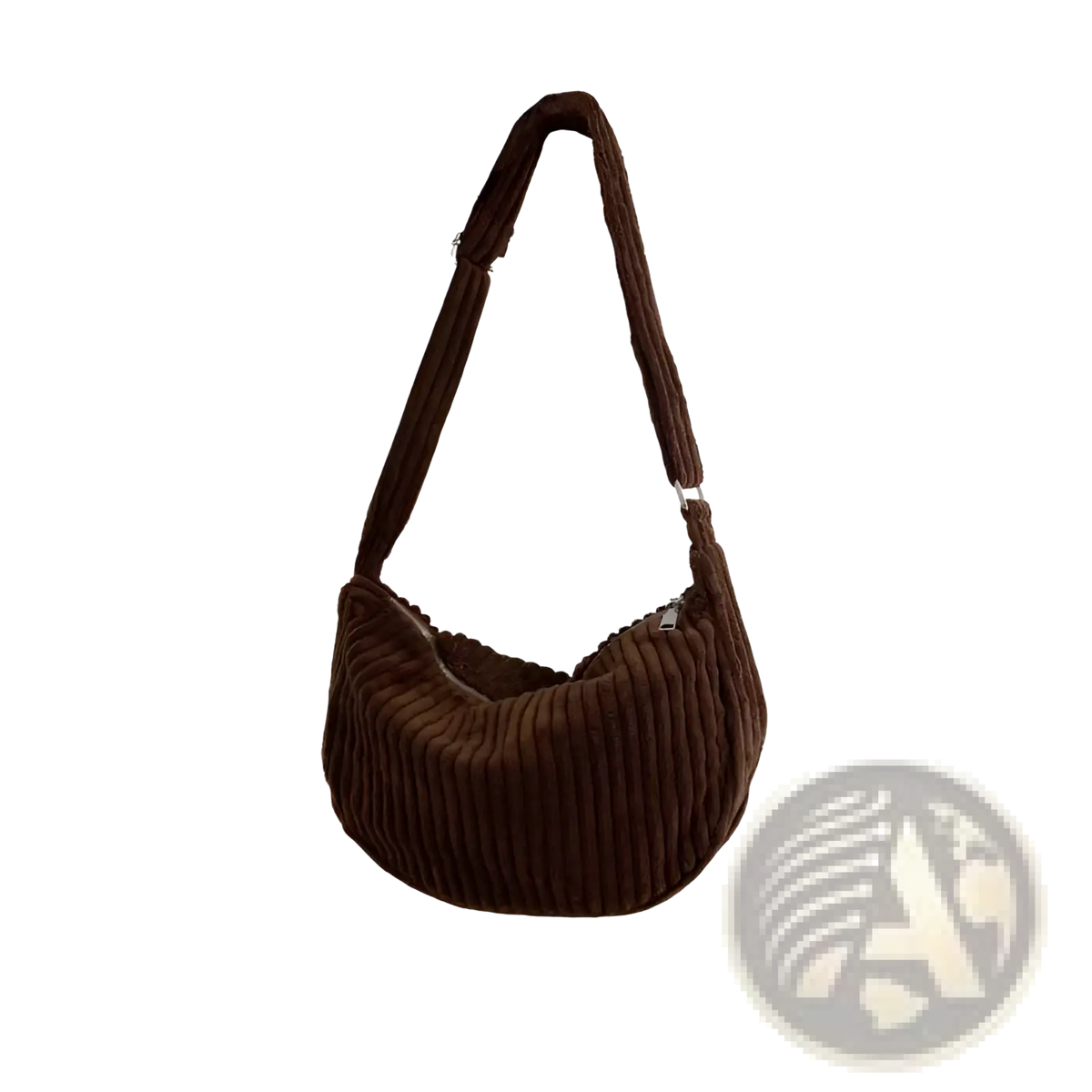Corduroy Crossbody Shoulder Bag with Adjustable Strap
