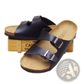 Cork Footbed Leather Two Strap Sandals