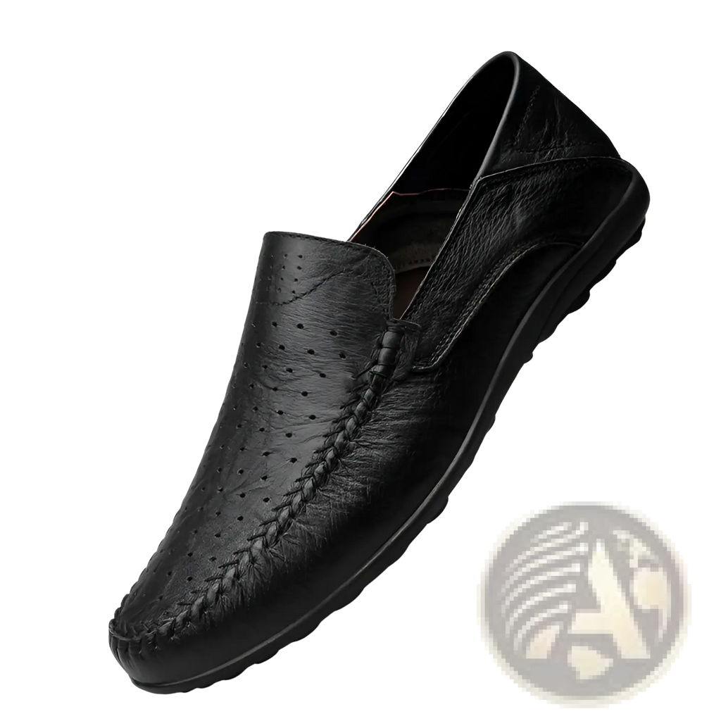 Cowhide Leather Breathable Perforated Gommino Shoes