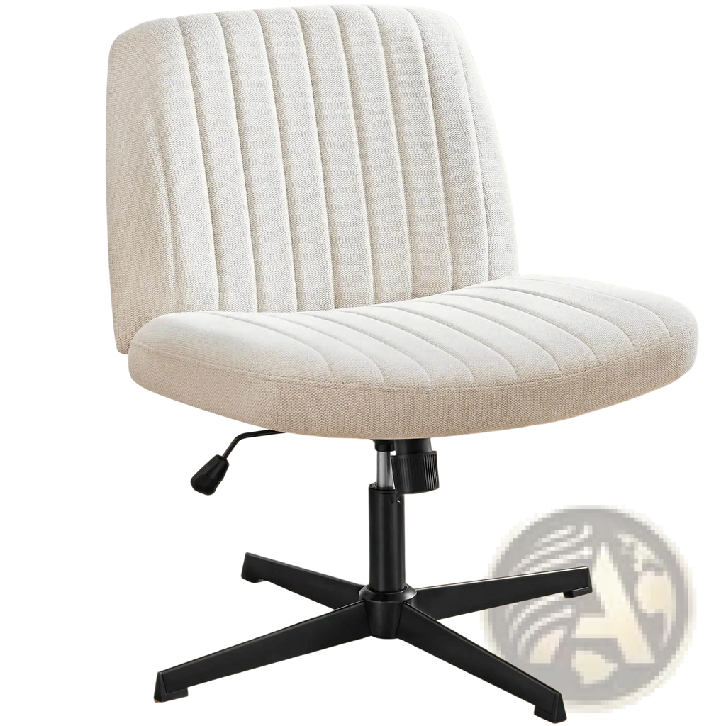 Cross Legged Office Chair Wide Swivel Armless Desk Chair