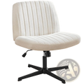 Cross Legged Office Chair Wide Swivel Armless Desk Chair