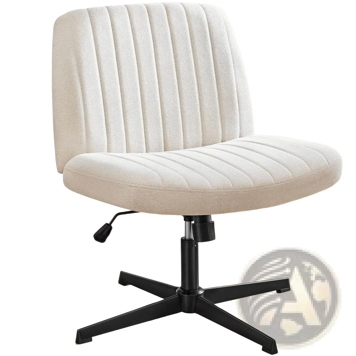 Cross Legged Office Chair Wide Swivel Armless Desk Chair