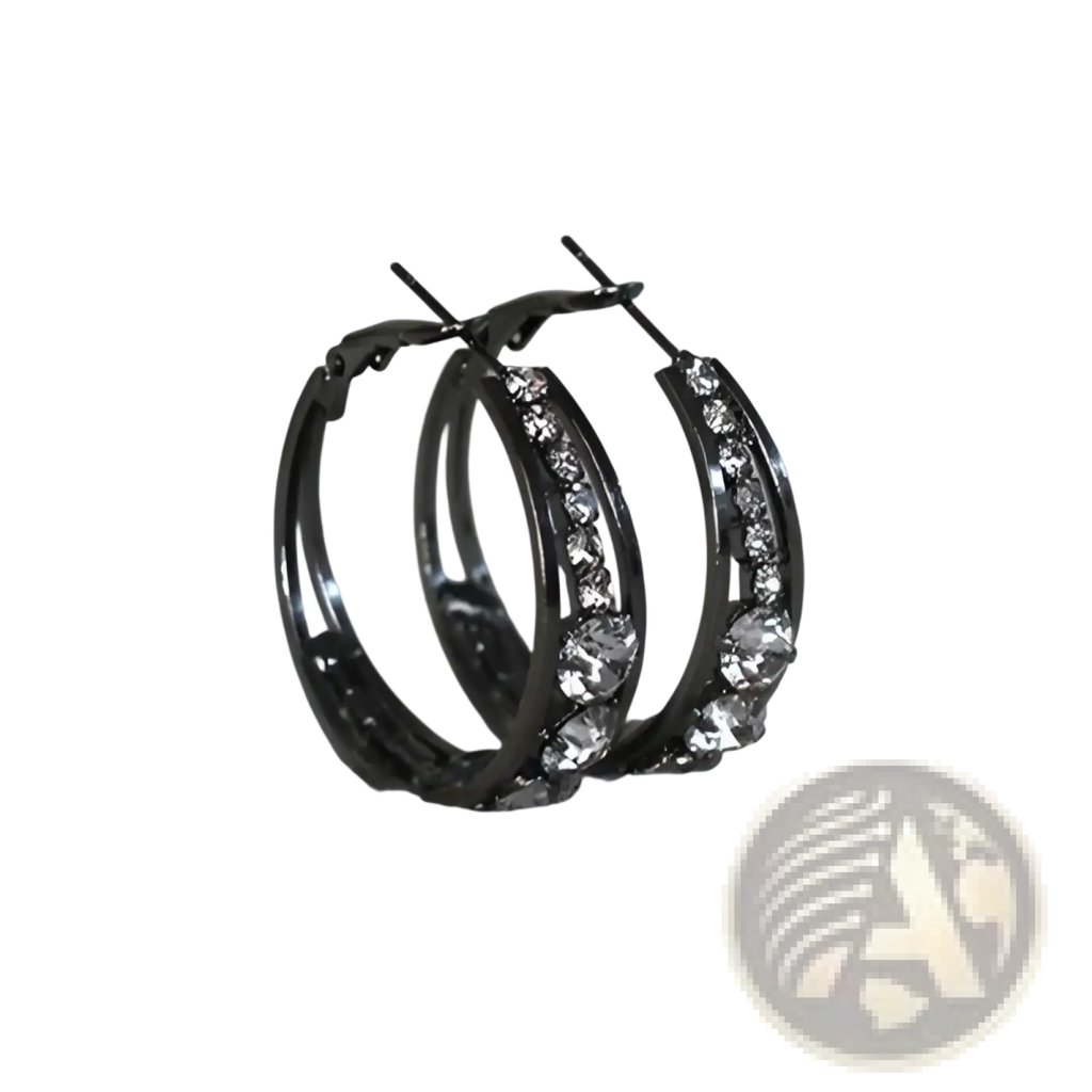 Crystal Inlaid Geometric Hoop Earrings for Women