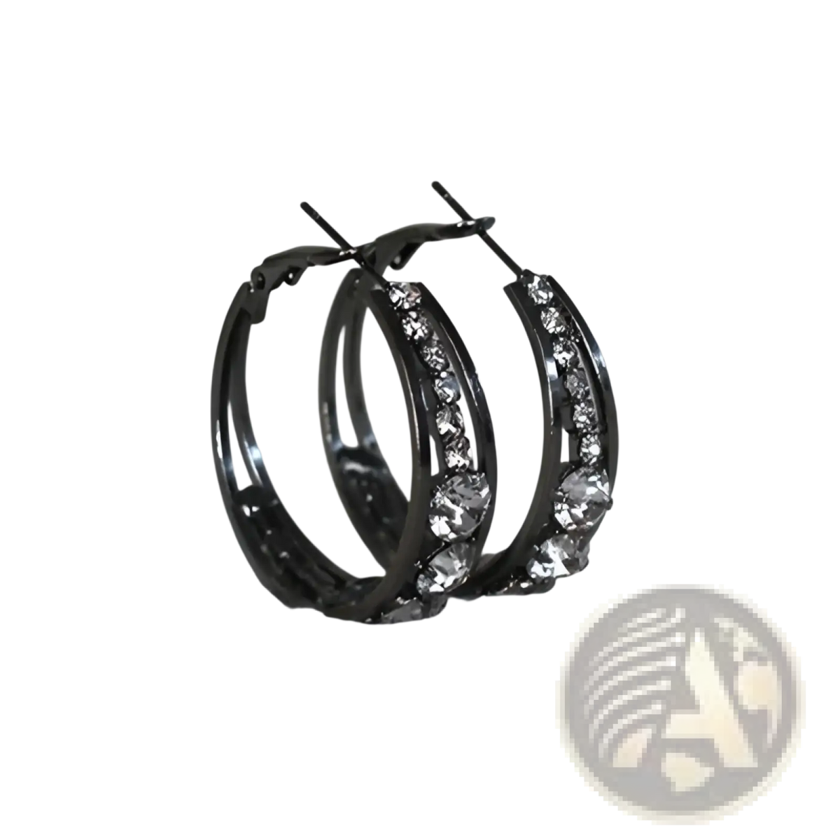 Crystal Inlaid Geometric Hoop Earrings for Women