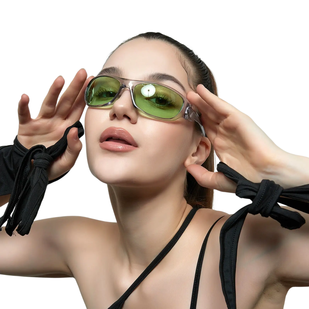 Cyberpunk Metallic Shield Sunglasses with Pc Lenses