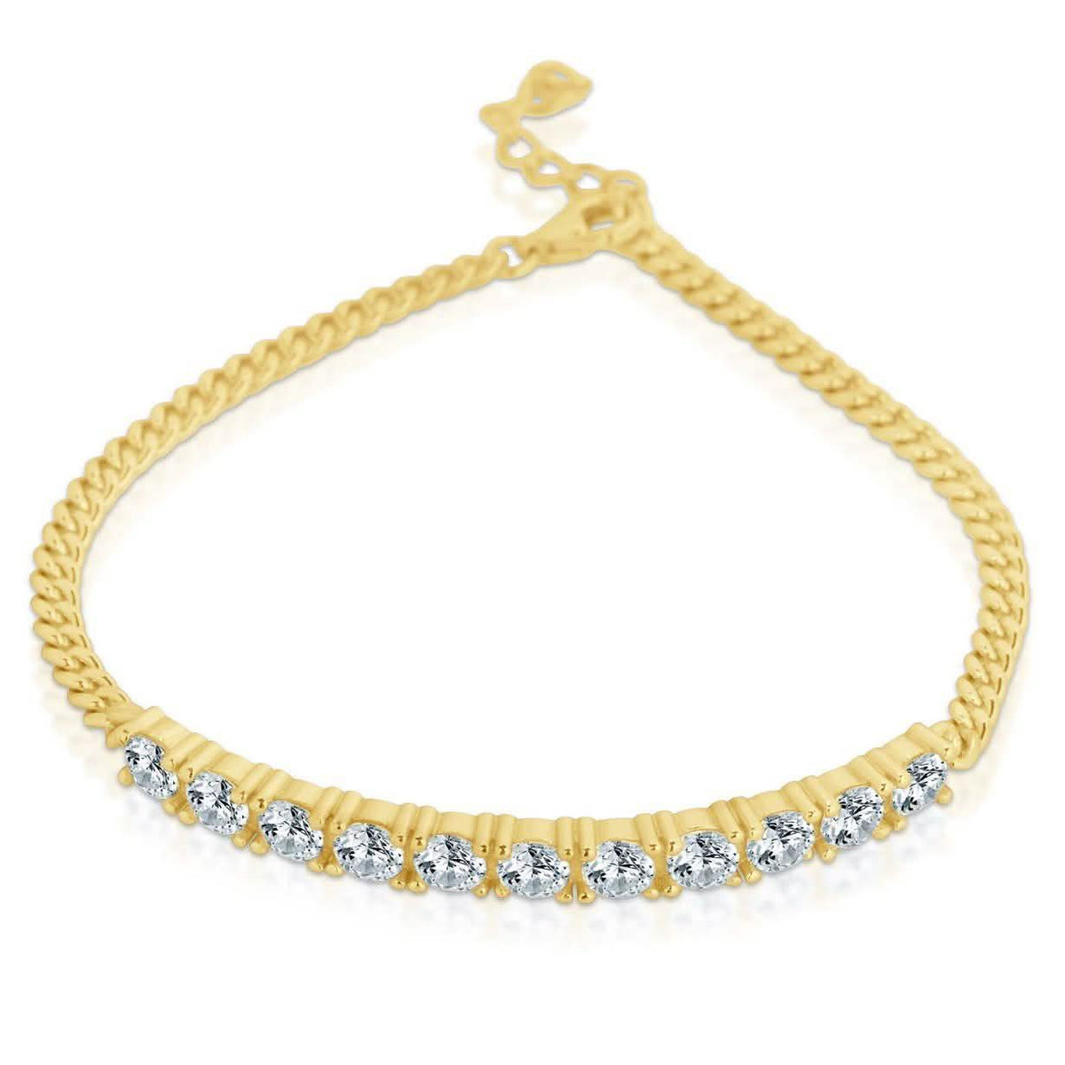 CZ Bar Curb Bracelet