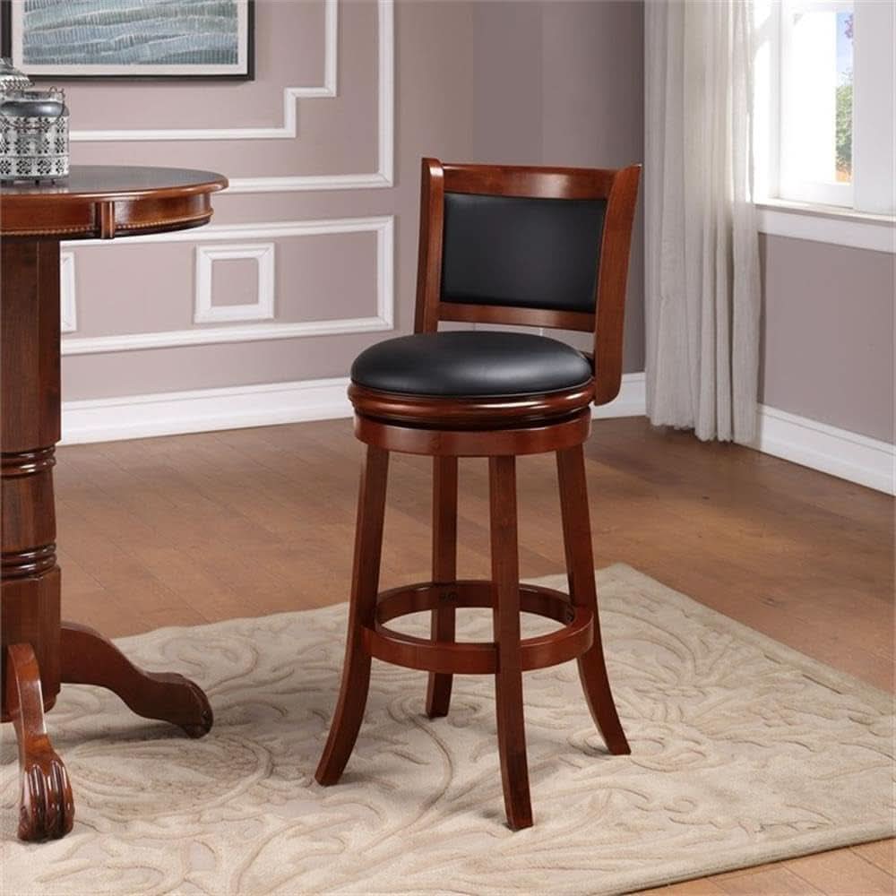 Augusta Bar Height Swivel Kitchen Bar Stool Black Cherry