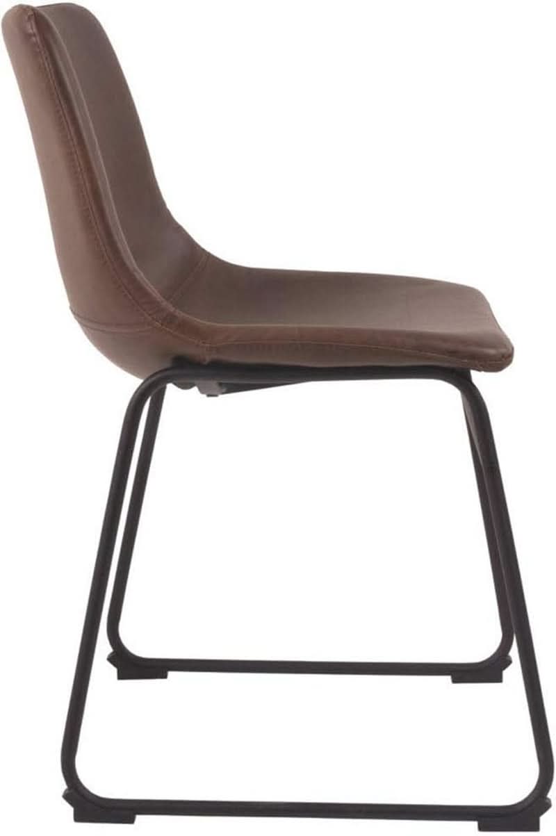 Mid Century Centiar 18.75 Inch Dining Bucket Chairs Set Of 2 Black And Brown