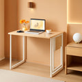 Folding Desk 31.5 Inch Oak Wood Small Space Computer Table