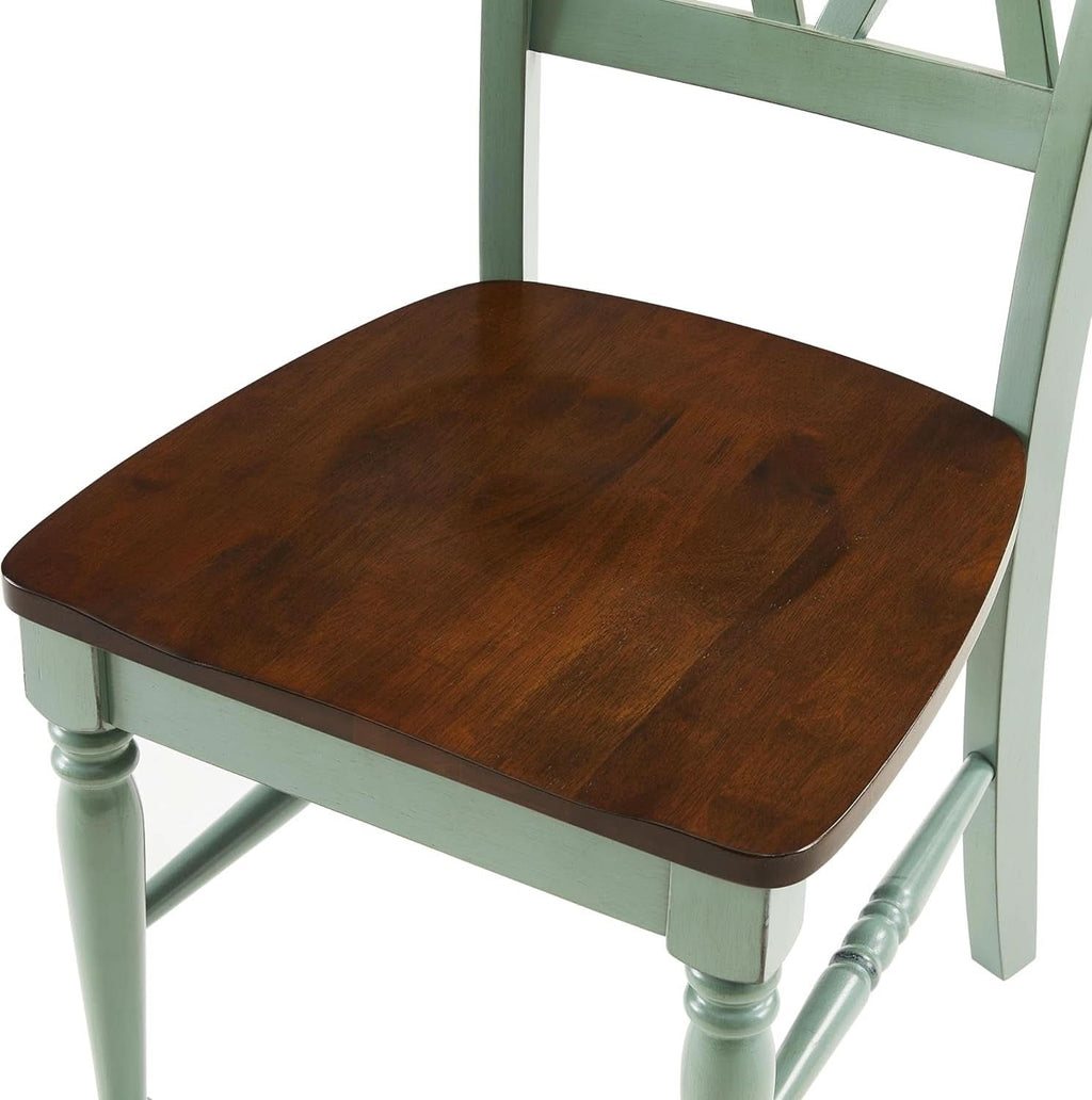 Shelby Distressed Teal XBack Dining Room Chairs Set of 4