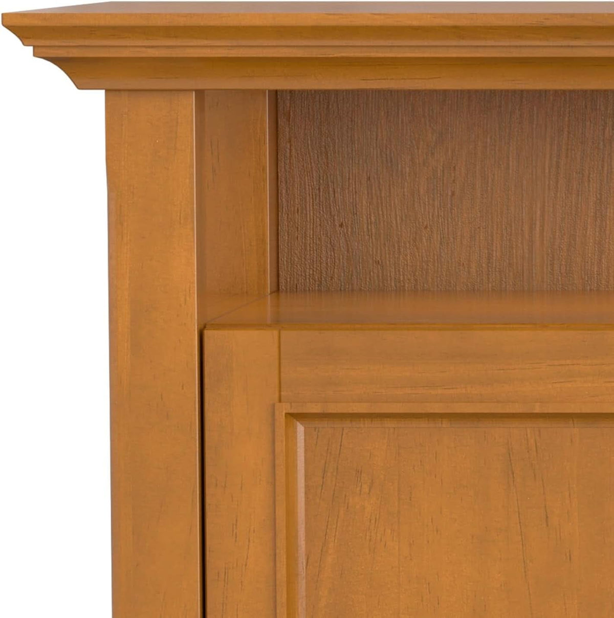 TV Media Stand 54 Inch Wide Golden Brown Cabinet Storage