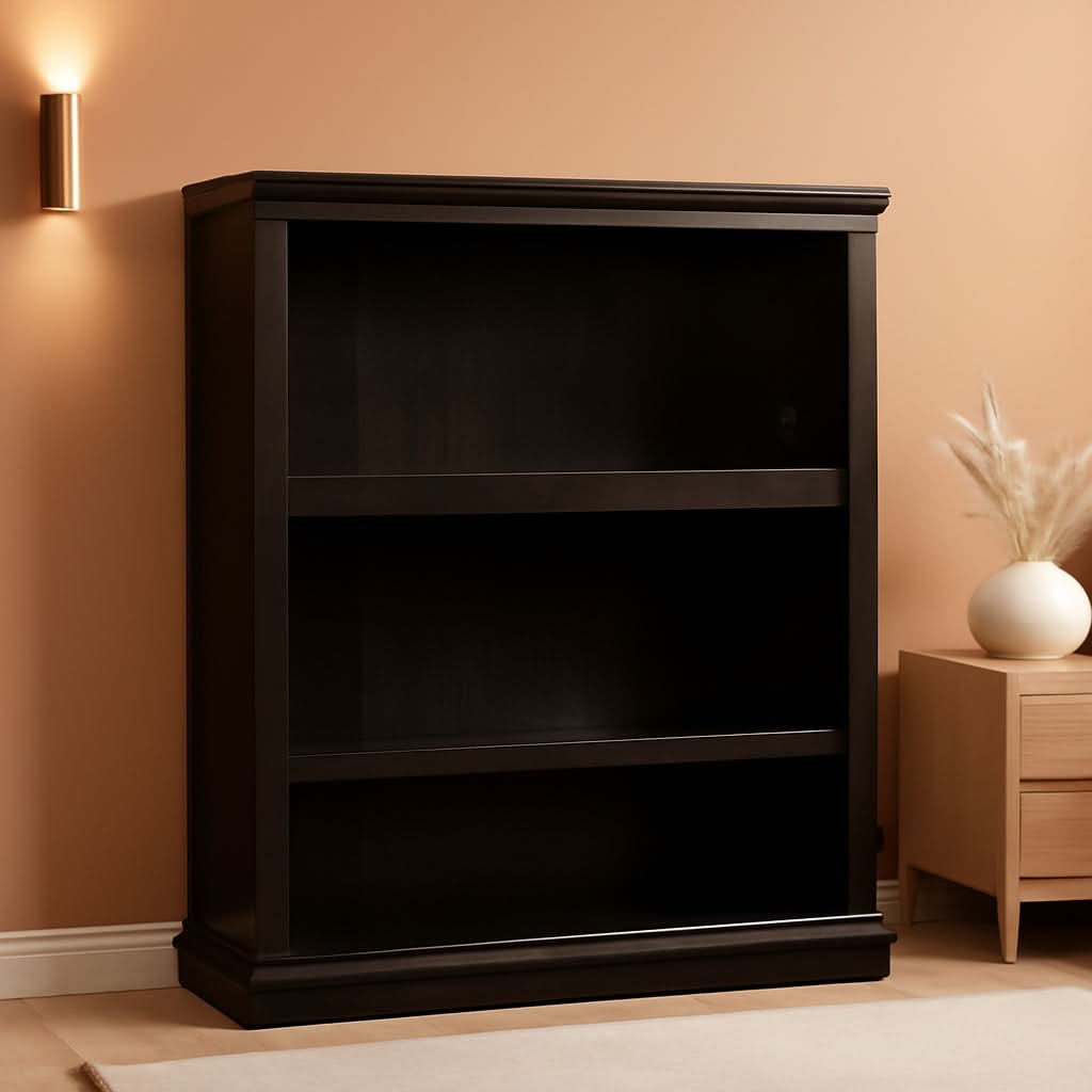 Two Shelf Bookcase Estate Black Finish For Home Office