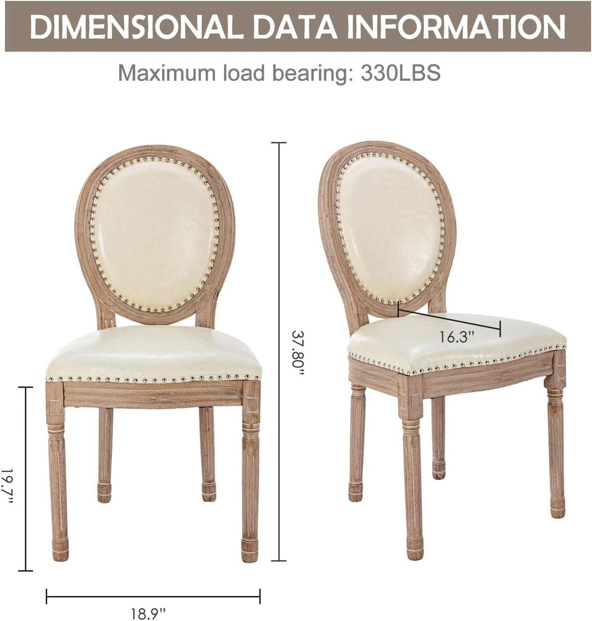 Vintage French Leather Dining Chairs Set Of 4 Beige