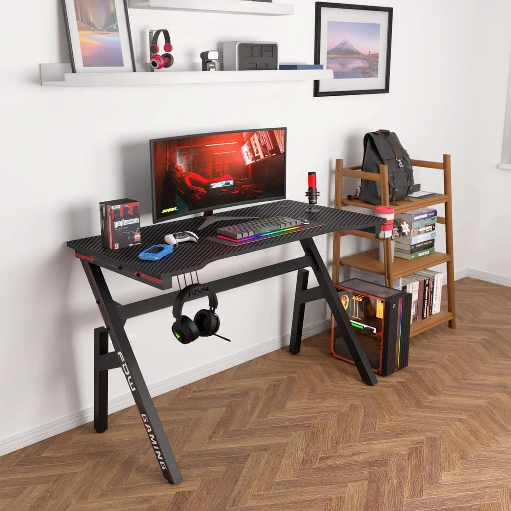 47 Inch Gaming Desk With Cup Holder For Home Office