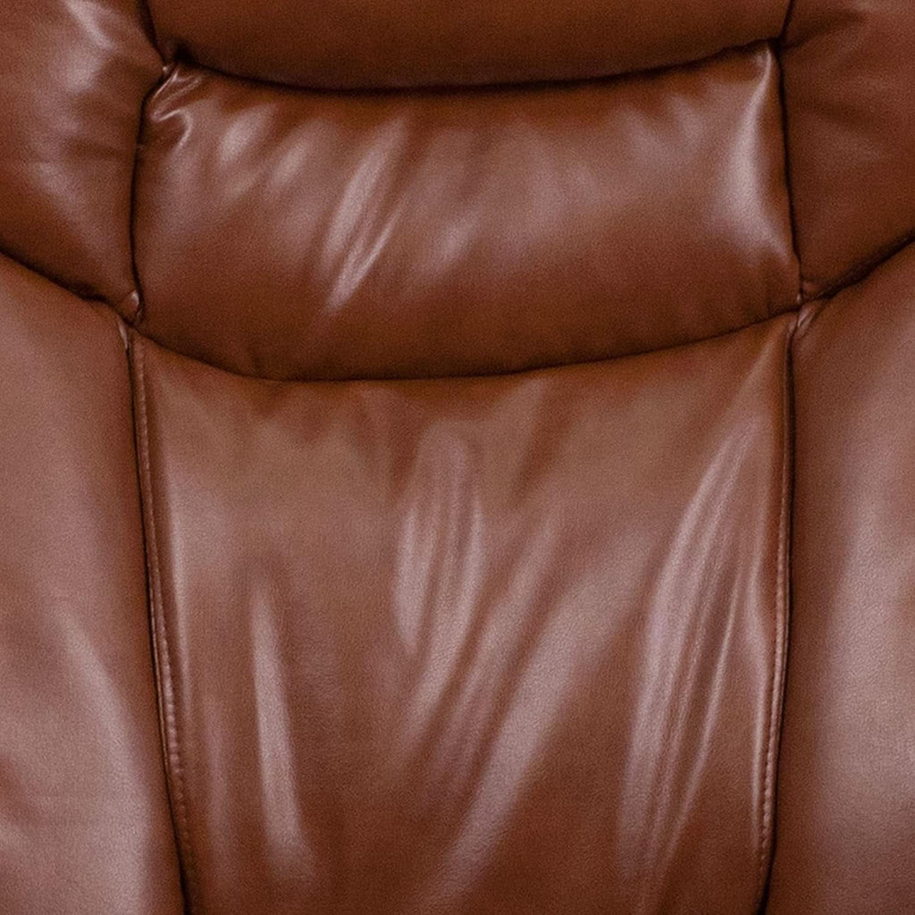 Allie Leathersoft Upholstered Recliner With Ottoman Brown
