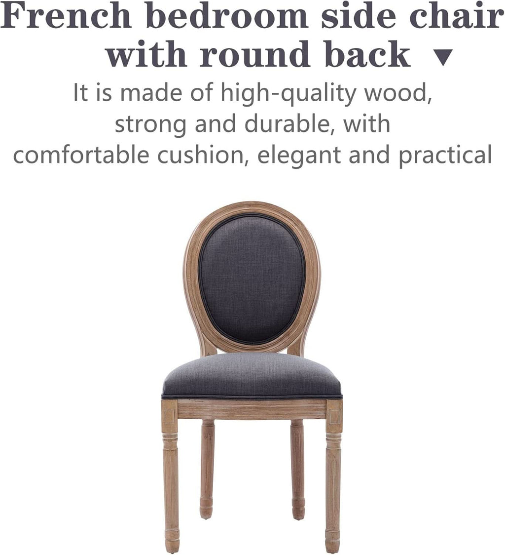 French Country Dining Chairs Set of 4 Oak Wood Round Back