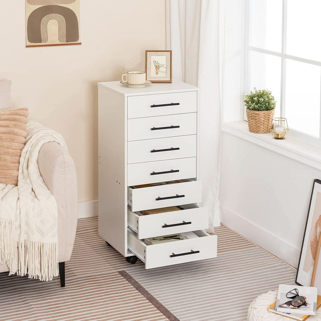 White 7 Drawer File Cabinet Storage For Home Office