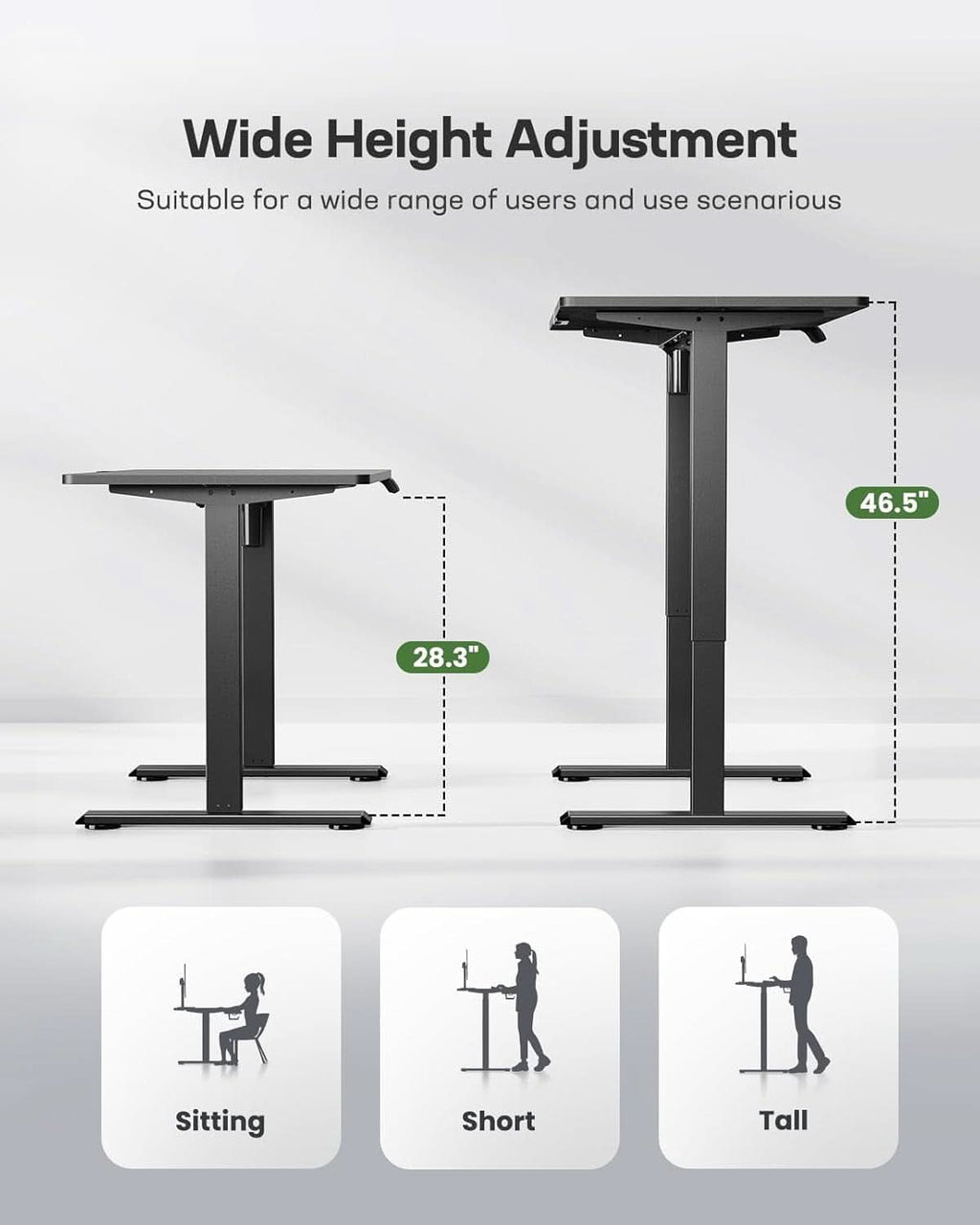 Electric Adjustable Standing Desk 48x24 With Memory Presets