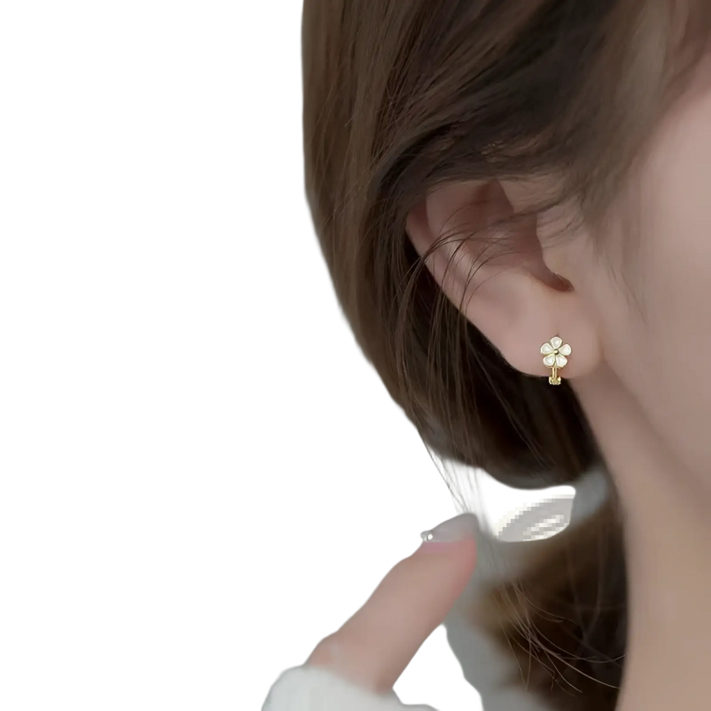 Daisy Enamel Flower Clip on and Stud Earrings