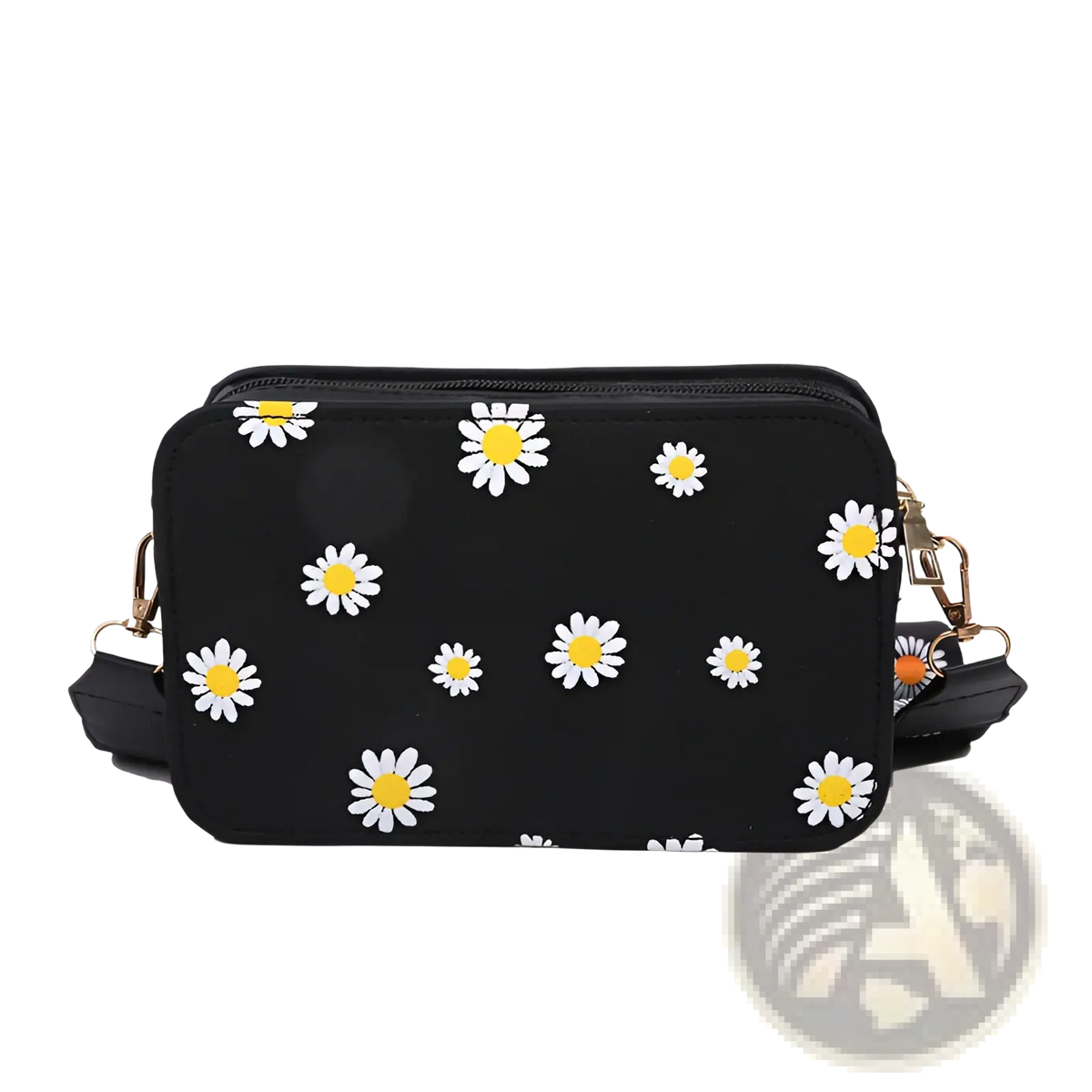 Daisy Flower Crossbody Bag Chain Strap Pu Leather