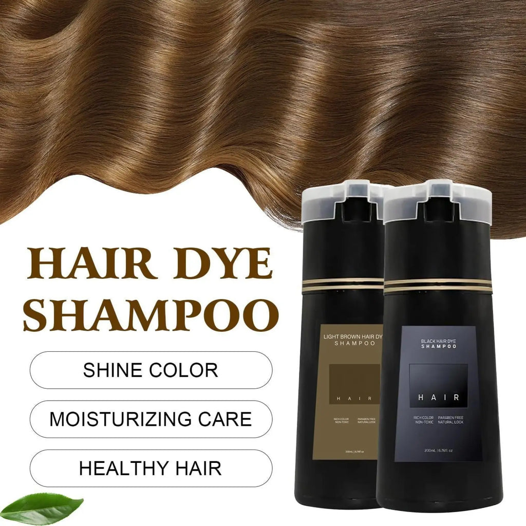 Dark Brown Hair Dye Shampoo 200ml Moisturizing Formula