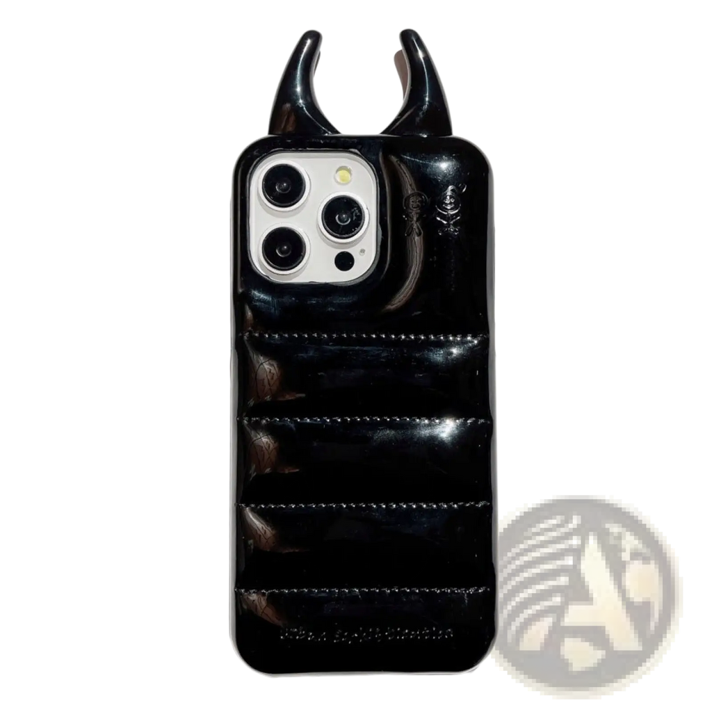 Devil Horn Quilted Leather Iphone Case