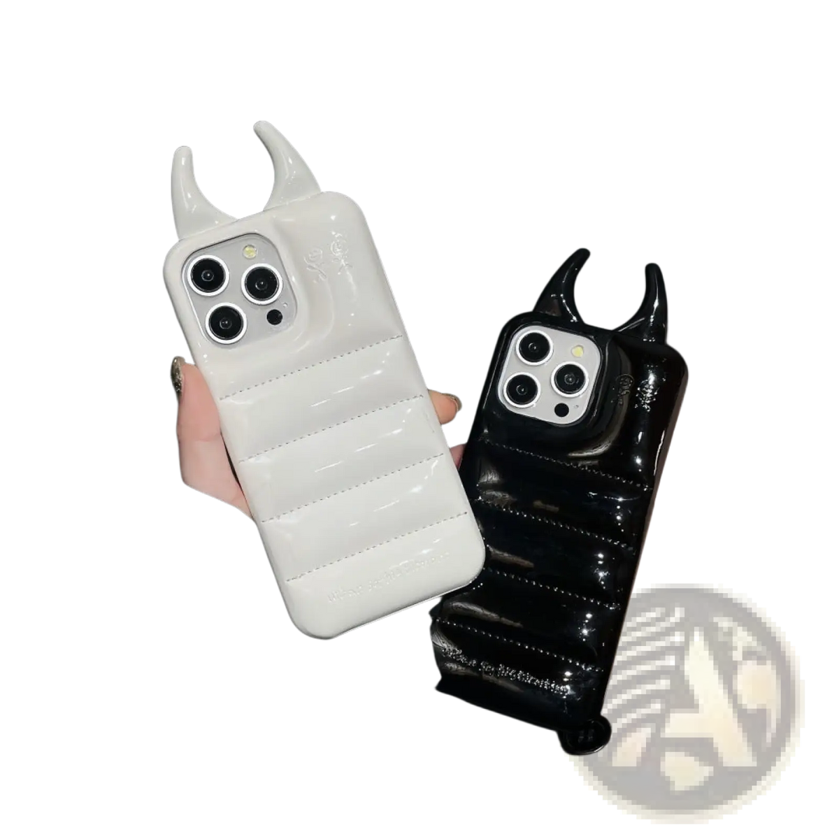 Devil Horn Quilted Leather Iphone Case